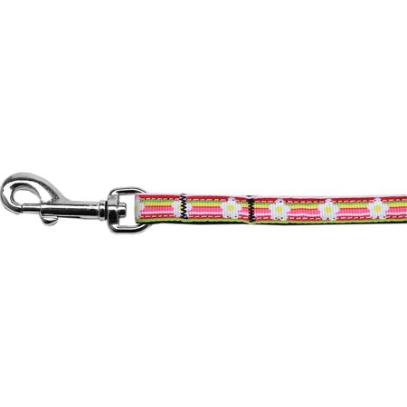 MIRAGE PET PRODUCTS Striped Daisy Nylon Ribbon Pet Leash 0.38 in. x 4 ft. 125-074 3804